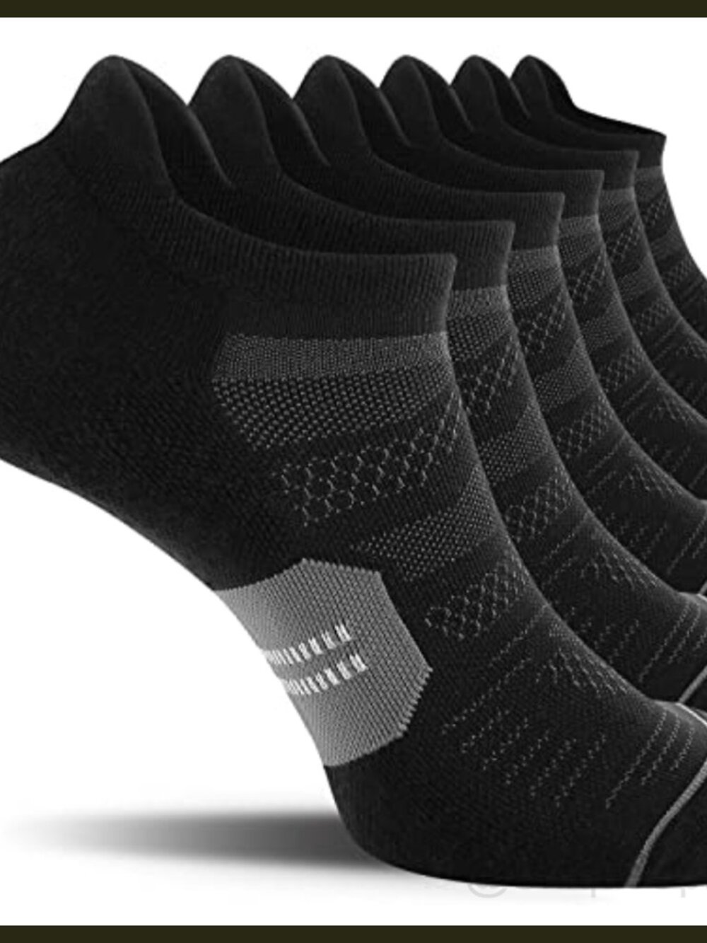 Men's Ankle Running Socks Cushion Arch Support Low Cut Athletic Tab Socks 6 Pack